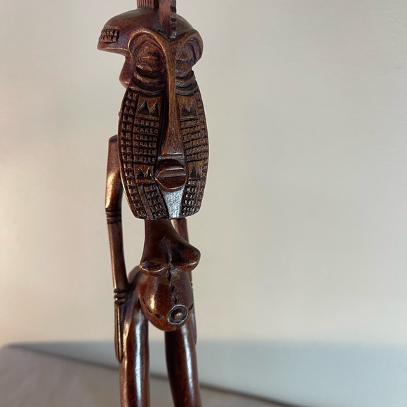 Other - African Hand Carved Wooden Sculpture Tribal Handmade Art Statue Hardwood Mask